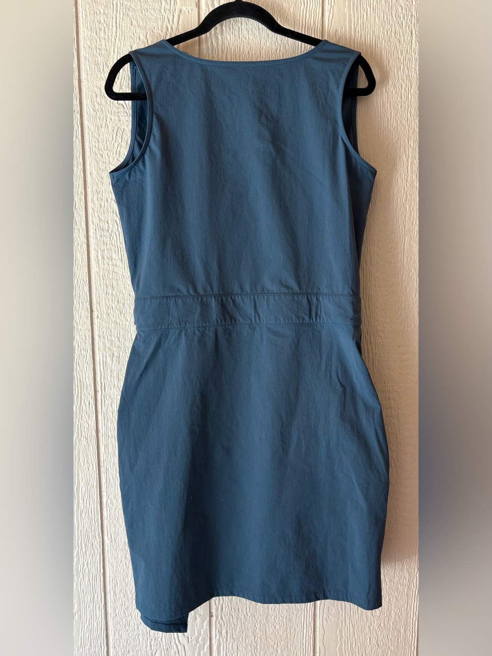 United By Blue Wrap Dress Large Blue Sleeveless Utility Travel Pockets - Picture 2 of 7